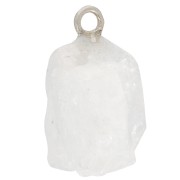 Colgante de piedra en bruto - piedra de nacimiento de junio - Plata de ley 925 - Piedra luna x1