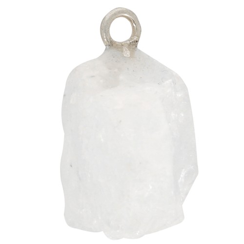 Colgante de piedra en bruto - piedra de nacimiento de junio - Plata de ley 925 - Piedra luna x1