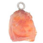 Colgante de piedra en bruto - piedra de nacimiento Julio Plata 925 imit. Cornalina x1