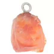 Colgante de piedra en bruto - piedra de nacimiento Julio Plata 925 imit. Cornalina x1