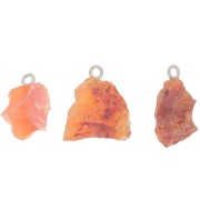 Colgante de piedra en bruto - piedra de nacimiento Julio Plata 925 imit. Cornalina x1