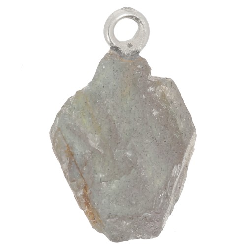 Colgante de piedra en bruto - piedra de nacimiento septiembre - Plata de ley 925 Labradorita x1