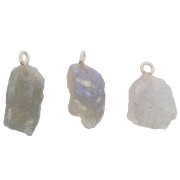 Colgante de piedra en bruto - piedra de nacimiento septiembre - Plata de ley 925 Labradorita x1