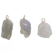 Colgante de piedra en bruto - piedra de nacimiento septiembre - Plata de ley 925 Labradorita x1