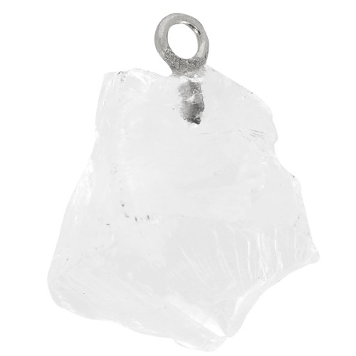 Colgante de piedra en bruto piedra de nacimiento Octubre Plata 925 Cristal de roca x1
