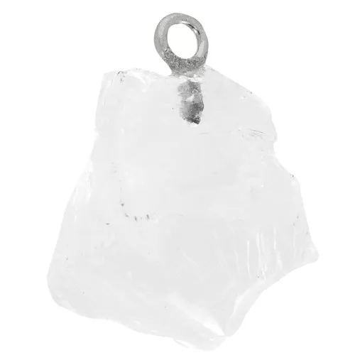 Colgante de piedra en bruto piedra de nacimiento Octubre Plata 925 Cristal de roca x1