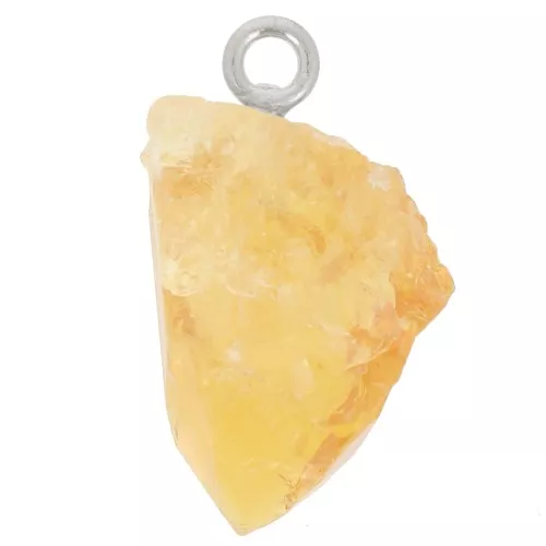 Colgante de piedra en bruto - Piedra de nacimiento de noviembre - Plata de ley 925 - Citrino x1