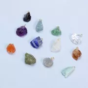 Colgante de piedra en bruto - Piedra de nacimiento de noviembre - Plata de ley 925 - Citrino x1