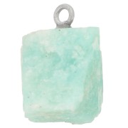 Colgante de piedra en bruto - piedra de nacimiento de diciembre - Plata de ley 925 - Amazonita x1