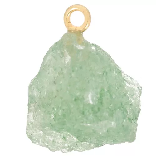 Colgante de piedra en bruto - Mai birthstone - dorado fino - Aventurina x1