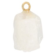 Colgante de piedra en bruto - piedra de nacimiento de junio - Piedra lunar dorado x1