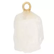 Colgante de piedra en bruto - piedra de nacimiento de junio - Piedra lunar dorado x1