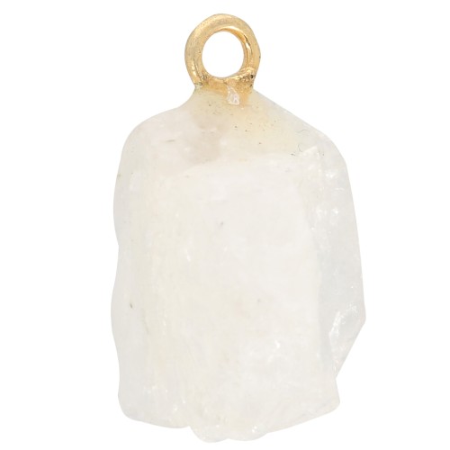 Colgante de piedra en bruto - piedra de nacimiento de junio - Piedra lunar dorado x1