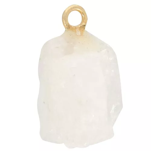 Colgante de piedra en bruto - piedra de nacimiento de junio - Piedra lunar dorado x1