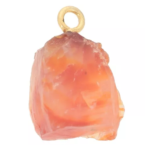 Colgante piedra de nacimiento Julio Dorado fino imit. Cornalina x1