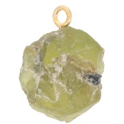 Colgante de piedra en bruto - Piedra de nacimiento de agosto - Dorado fino - Peridoto x1|raw }}