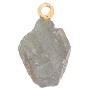 Colgante de piedra en bruto - piedra de nacimiento Septiembre Dorado fino dorado Labradorita x1