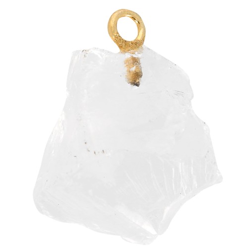 Colgante de piedra en bruto piedra de nacimiento Octubre Dorado Cristal de roca fino x1