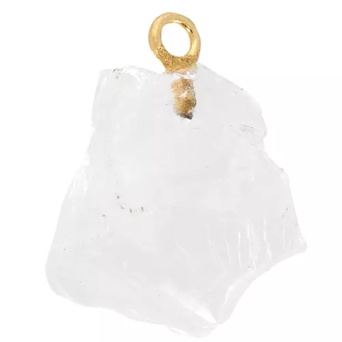 Colgante de piedra en bruto piedra de nacimiento Octubre Dorado Cristal de roca fino x1