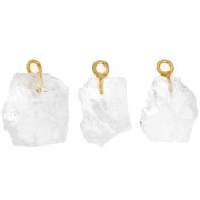 Colgante de piedra en bruto piedra de nacimiento Octubre Dorado Cristal de roca fino x1