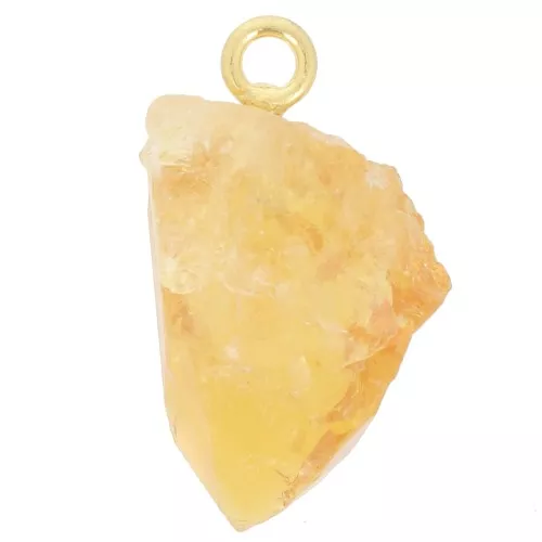 Colgante de piedra en bruto - pierre de naissance Novembre - Dorado fino - Citrino x1