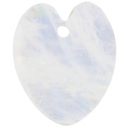 Colgante gema corazón plano 19x16 mm - Piedra luna x1