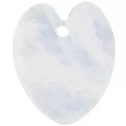 Colgante gema corazón plano 19x16 mm - Piedra luna x1