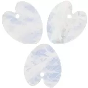 Colgante gema corazón plano 19x16 mm - Piedra luna x1