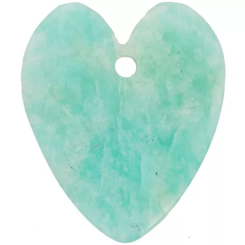 Colgante gema corazón plano 19x16 mm - Amazonita x1