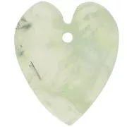 Colgante gema corazón plano 19x16 mm - Prehnita x1