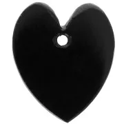 Colgante corazón plano 19x16 mm - Ónix negro x1