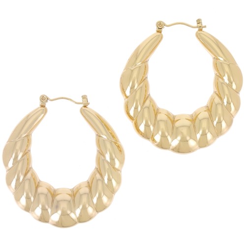 Aros retorcidos curvos - 40 mm - Acero inoxidable dorado 316L x2