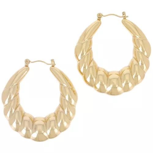 Aros retorcidos curvos - 40 mm - Acero inoxidable dorado 316L x2
