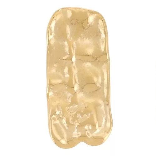 Colgantes rectangulares martillados 33x15 mm - Acero inoxidable 304L dorado x2