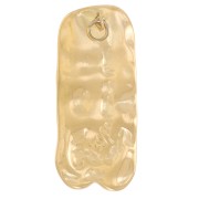 Colgantes rectangulares martillados 33x15 mm - Acero inoxidable 304L dorado x2