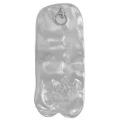 Colgantes rectangulares martillados 33x15 mm - acero inoxidable 304L x2