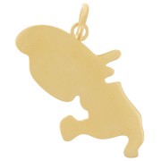 Colgante Martinique 25x14 mm - Acero inoxidable 316L dorado x1