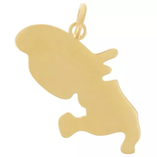 Colgante Martinique 25x14 mm - Acero inoxidable 316L dorado x1