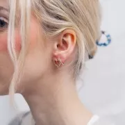 Pendientes corazón 14x11 mm - Chapado de oro 3 micras x2