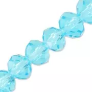 Redondas planas facetadas 6x4 mm Aquamarine x40cm