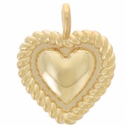 Colgante corazón trabajado 13x10 mm - chapado en oro de 3 micras x1