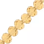Redondas planas facetadas 6x4 mm Crystal Golden Shadow x40cm