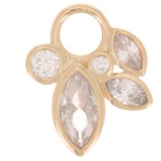 Colgante Orquídea 13x10 mm con óxidos de circonio - chapado en oro de 3 micras x1|raw }}