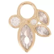 Colgante Orquídea 13x10 mm con óxidos de circonio - chapado en oro de 3 micras x1