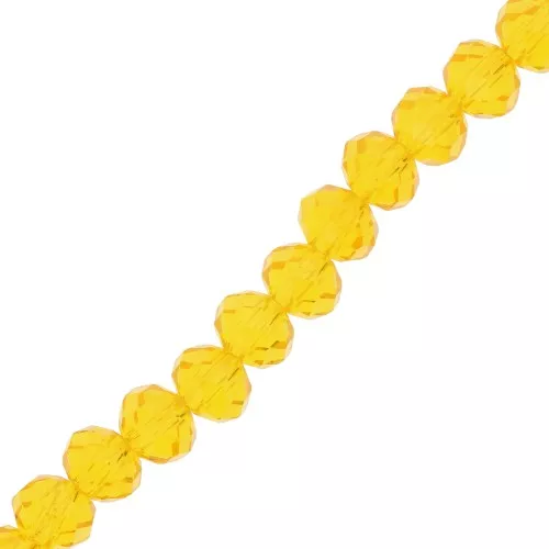 Redondas planas facetadas 6x4 mm Amarillo x40cm