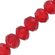 Redondas planas facetadas 6x4 mm Siam x40cm|raw }}