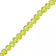 Perles rondelles facettées - rondes aplaties - 6x5 mm Olivine x40cm