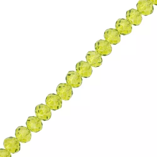 Redondas planas facetadas 6x5 mm Olivine x40cm
