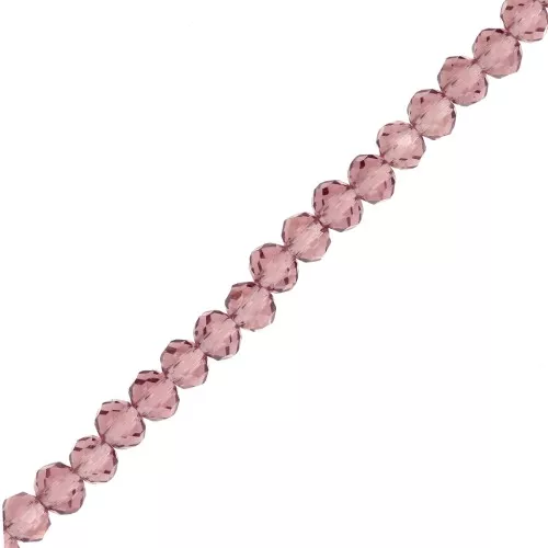 Cuentas facetadas redondas - redondas aplanadas -4x3,5 mm Amatista x40cm