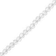 Cuentas redondas facetadas - redondas aplanadas de 4,5 x 4 mm - Cristal x 40 cm